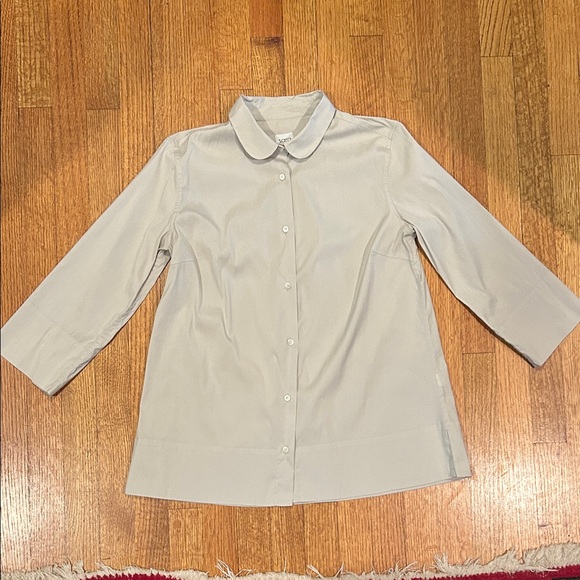 Sara Roka Tops - Sara Roka Taupe Elegant Button-Down Top Size 42